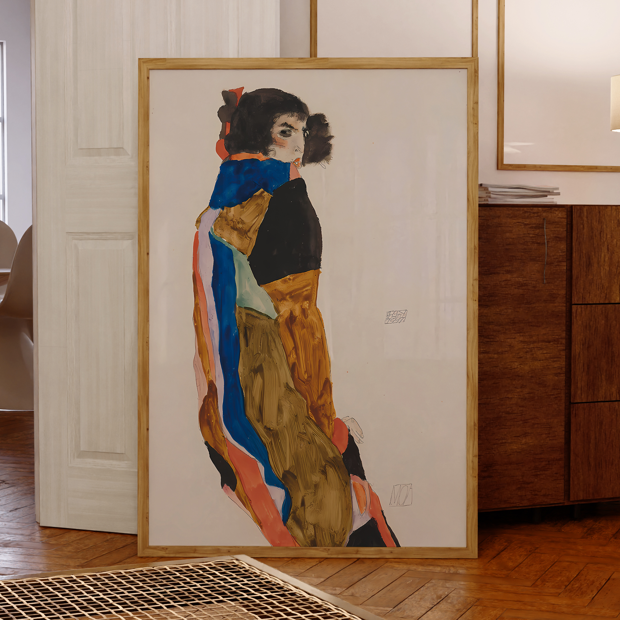 Geometric Wall Art - Modern Abstract Egon Schiele Moa Vintage
