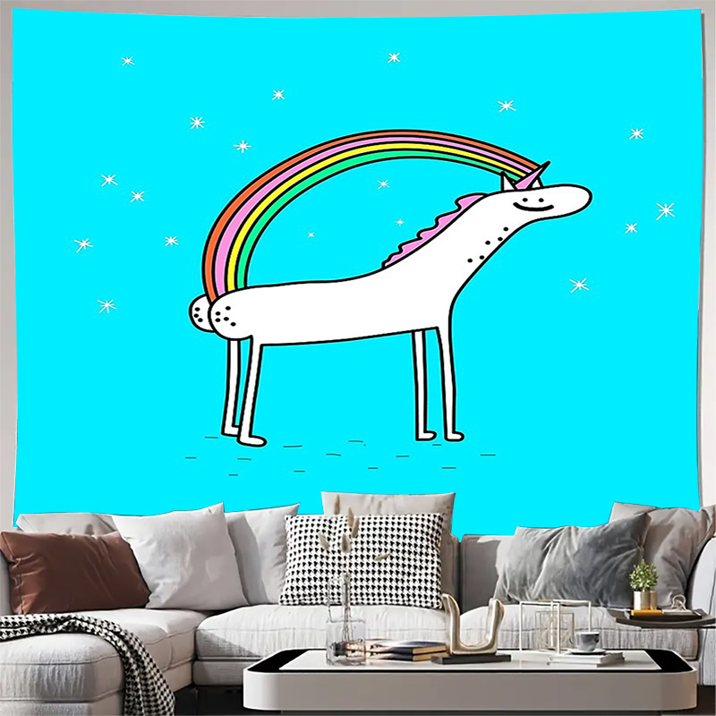 Home Decor Hippie - Cute Unicorn Tapestry Wall Hanging Aesthetic