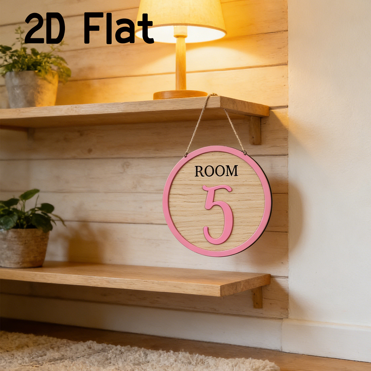 Home Decor Diy - 1Pc Cutom Pink Room Number Wooden