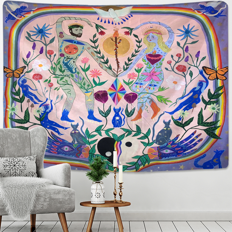 Home Decor Hippie - Plant Boy Girl Tapestry Wall Hanging