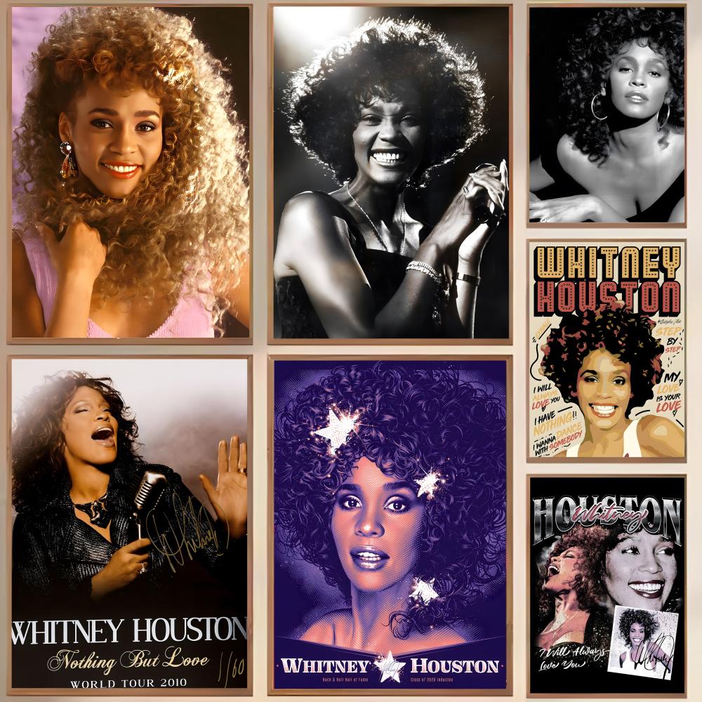 Home Decor Houston - Singer W-Whitney H-Houston Poster Waterproof Canvas