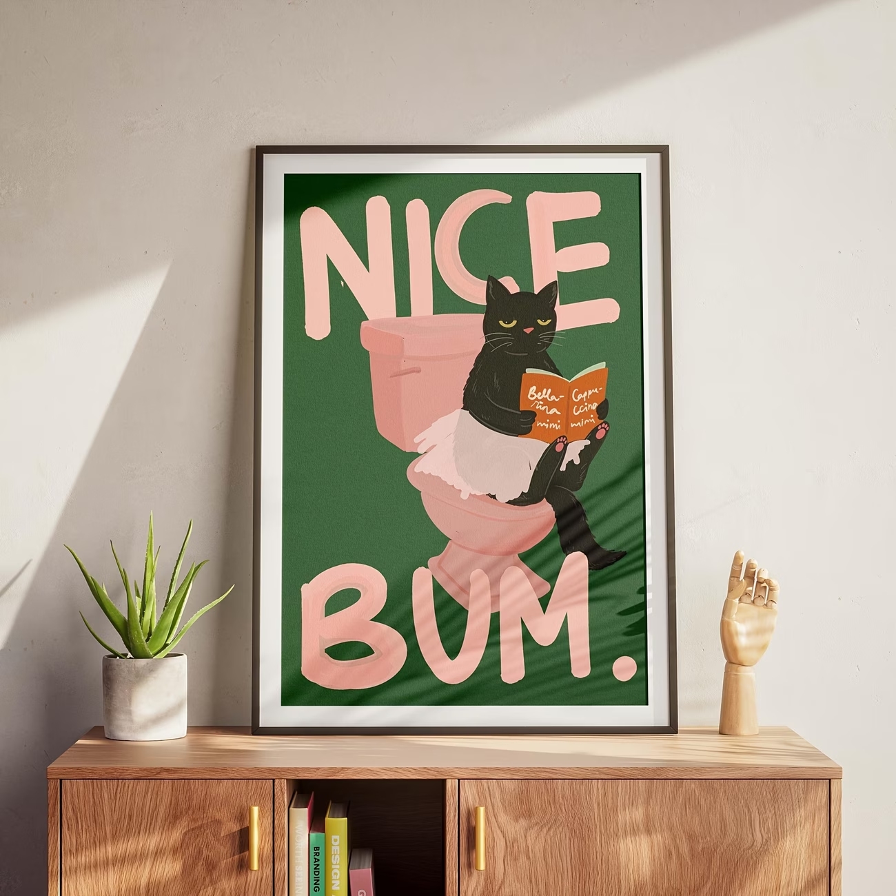 Home Decor Cat - Modern Nice Bum Black Cat Wall