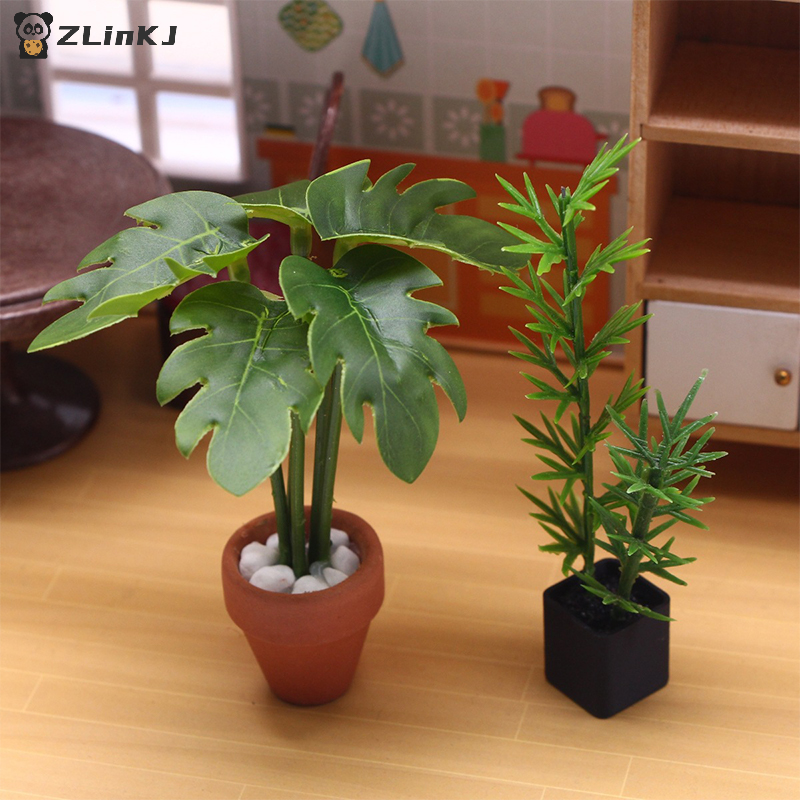 Home Decor Garden - ▶1Pcs 1:12 Dollhouse Simulation Green Plant