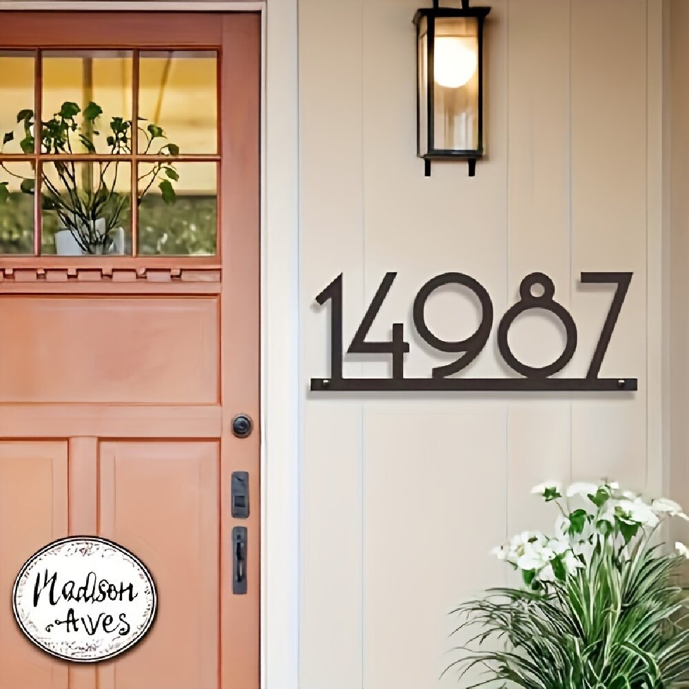 Home Decor Nearby - Custom Metal Address Number Sign with