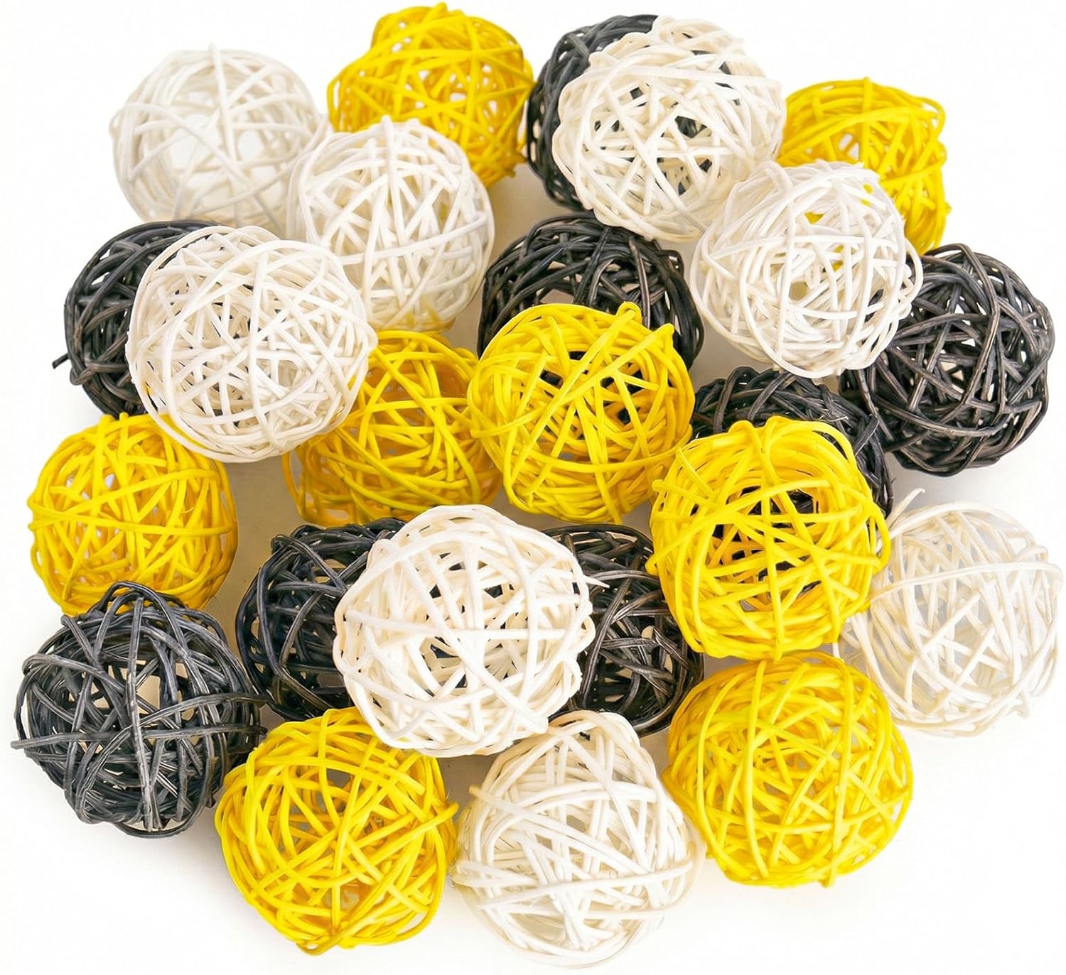 Home Decor Yellow - 24Pcs Yellow Rattan Balls for Vase