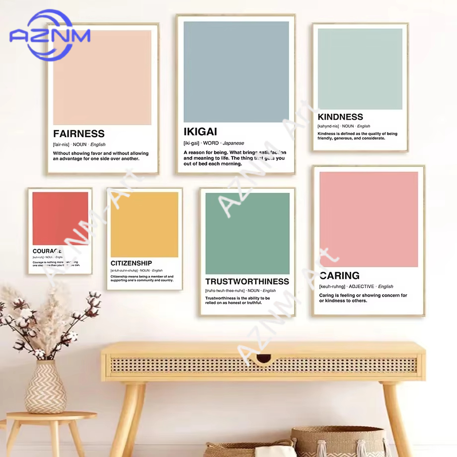 Home Decor Yellow - Pantone Colorful Dictionary Wall Art Prints
