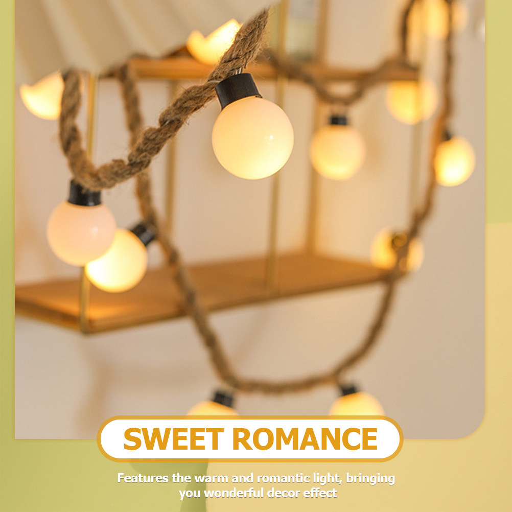Rope Light Decoration - Globe Hemp Rope LED String Light