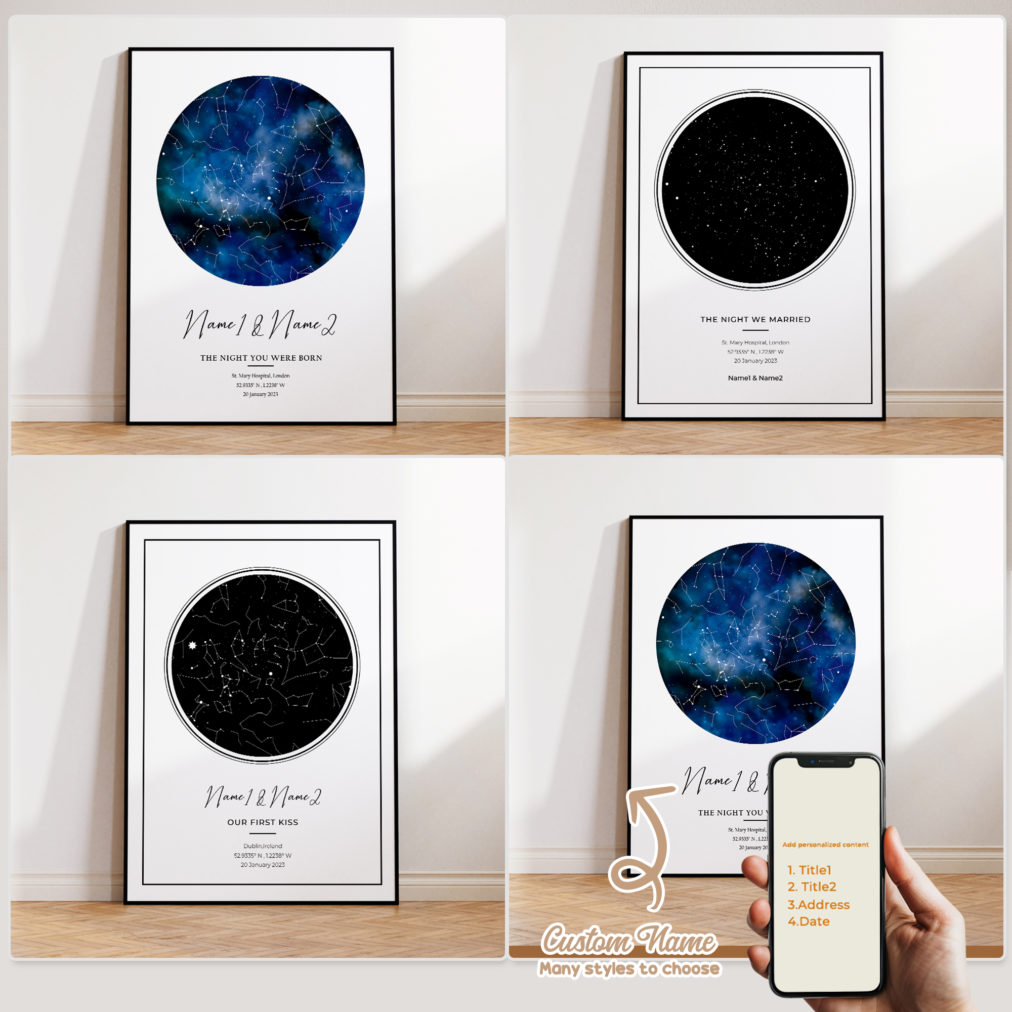 Home Decor Ideas - Modern Custom Personalized Night Sky Star