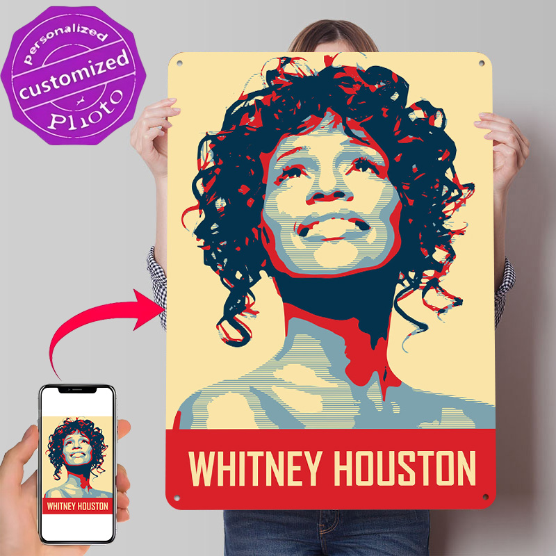 Home Decor Houston - Whitney Houston Personalized 3D Textured Metal