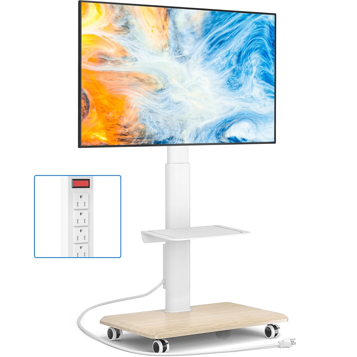 Home Decor On Wheels - Sleek Rolling TV Stand With Power