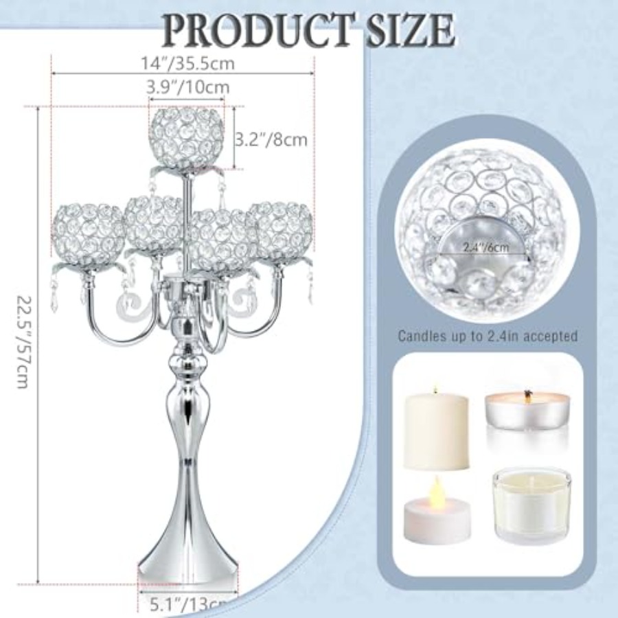 Pcs Elegant 5-Arm Tea Light Ca – Home Decor Event Bewertung und Preis