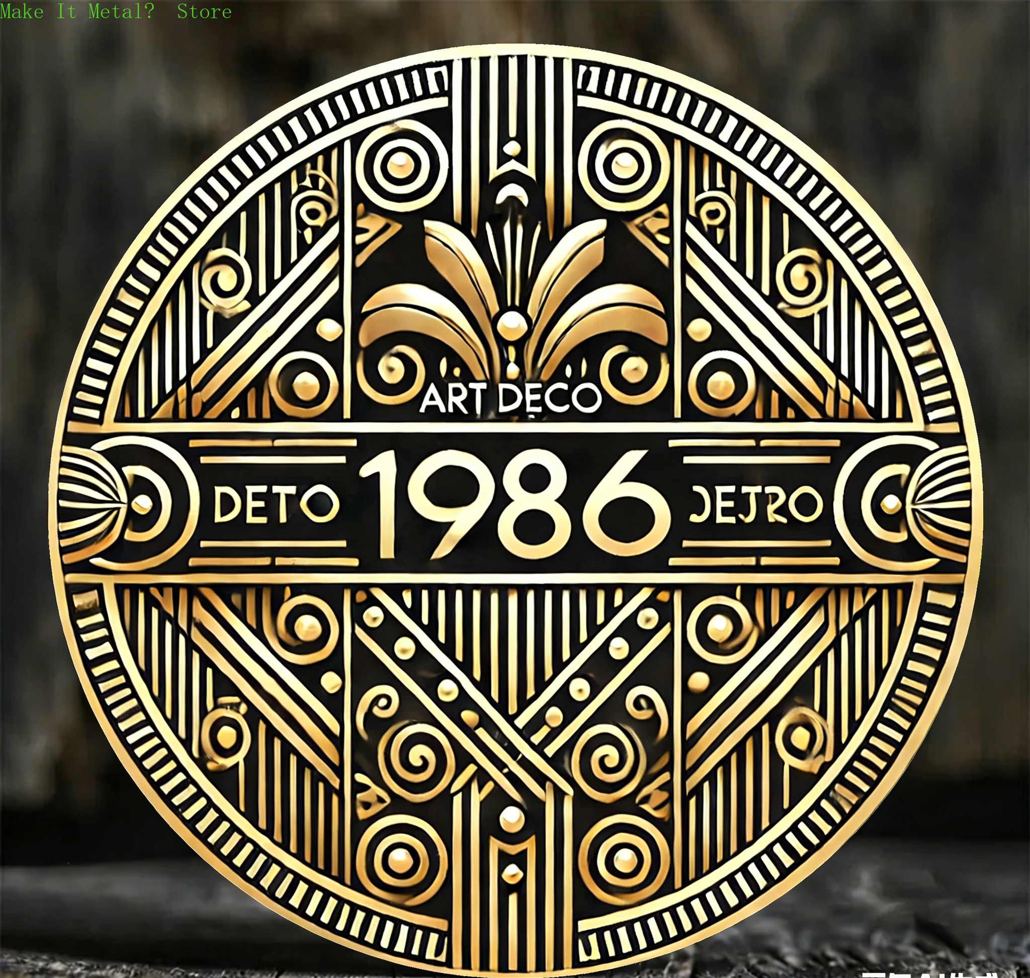 Art Deco 1985 Golden Round Met – Geometric Wall Art Bewertung und Preis
