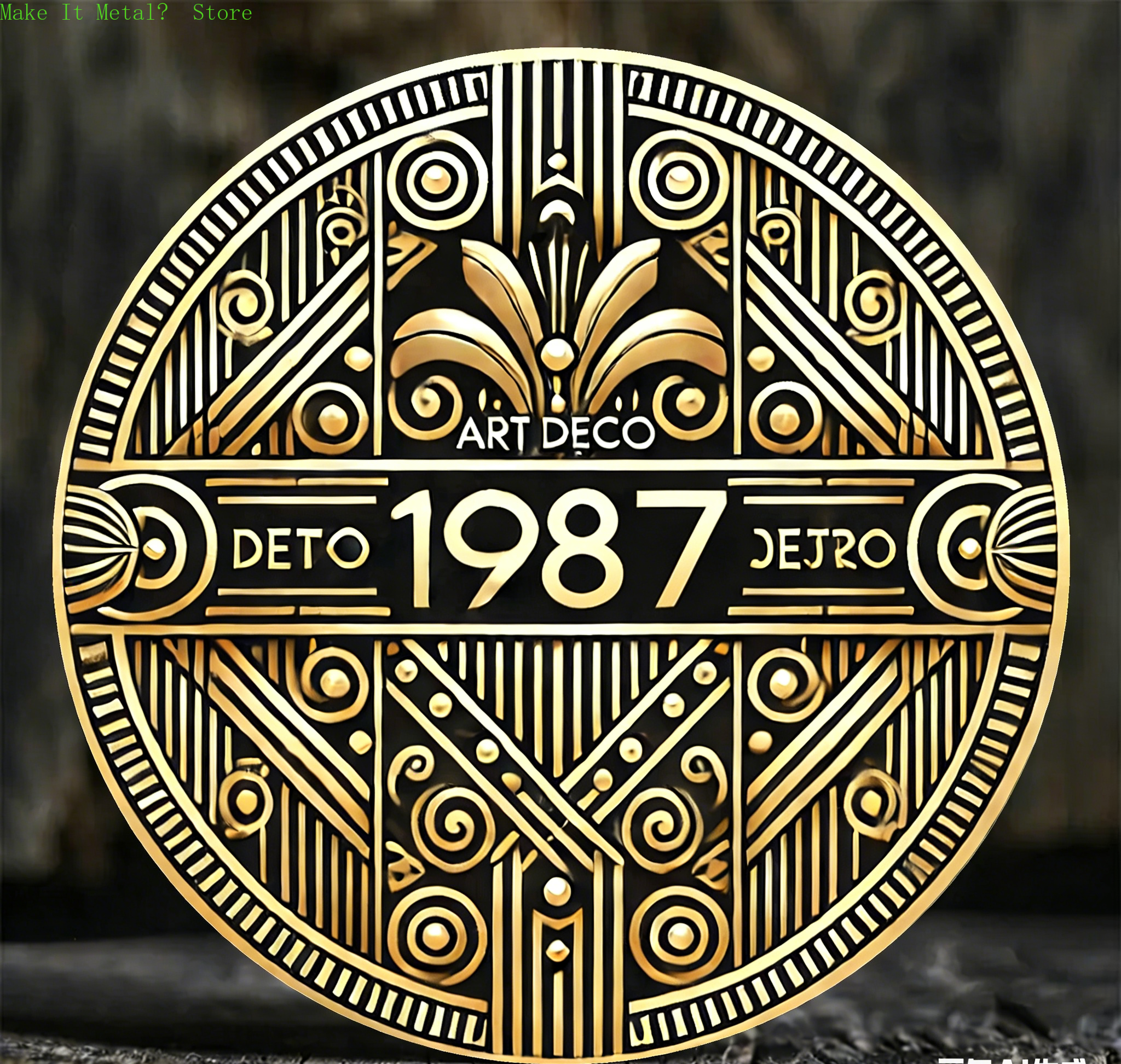 Art Deco 1985 Golden Round Met – Geometric Wall Art Bewertung und Preis
