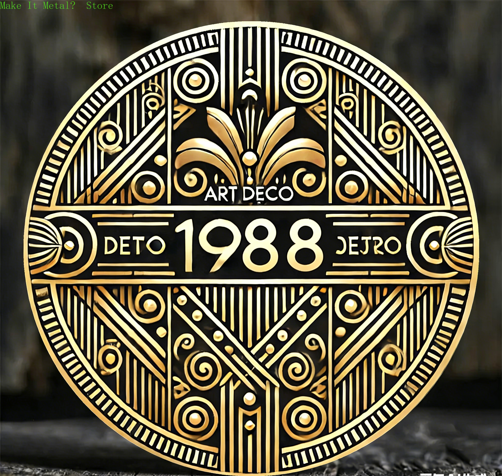 Art Deco 1985 Golden Round Met – Geometric Wall Art Bewertung und Preis