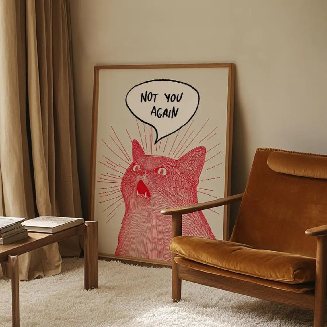 Not You Again Cat Poster, Funn – Home Decor Cat Bewertung und Preis