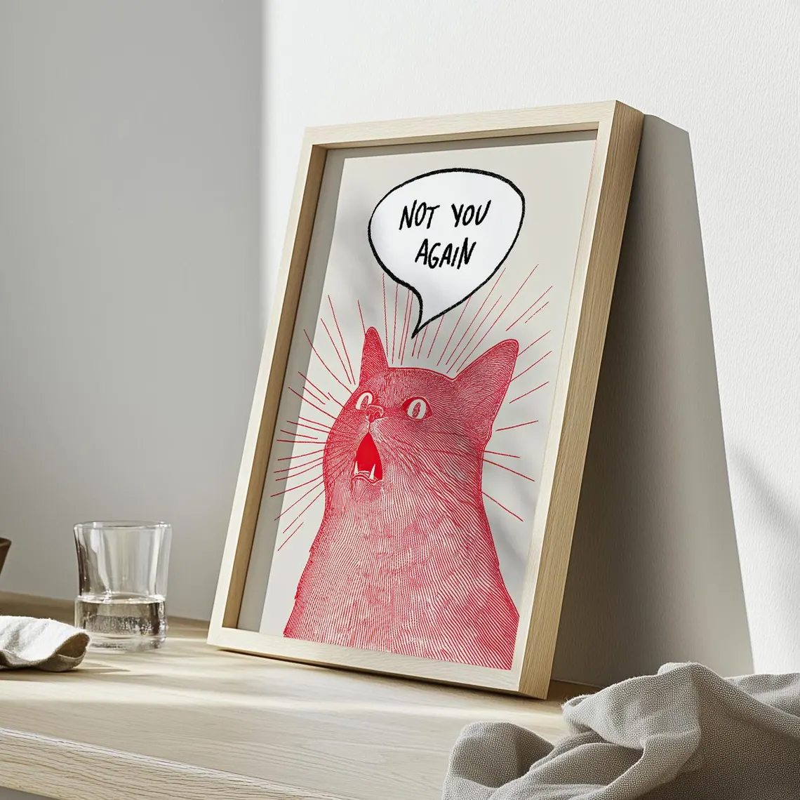 Not You Again Cat Poster, Funn – Home Decor Cat Bewertung und Preis