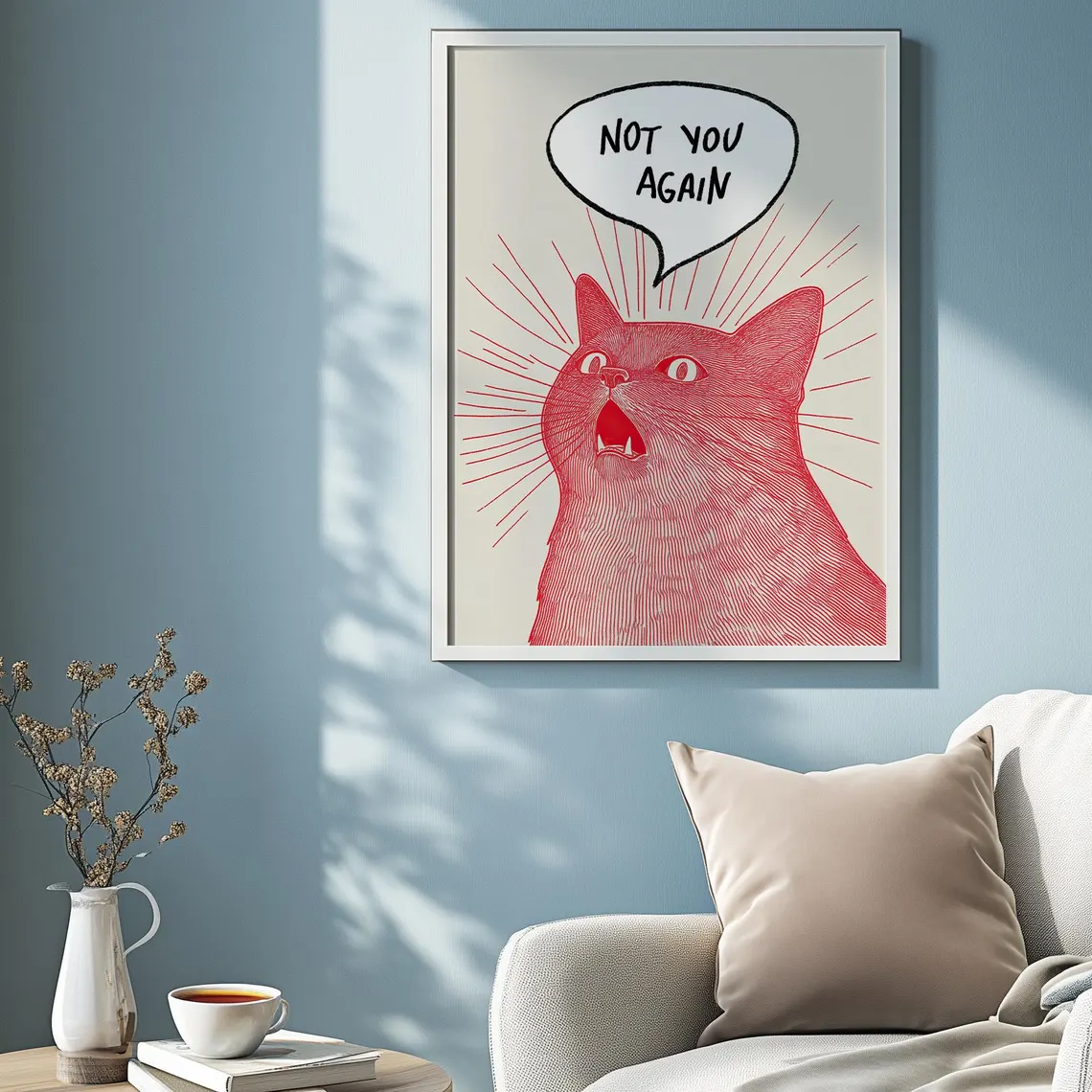 Not You Again Cat Poster, Funn – Home Decor Cat Bewertung und Preis