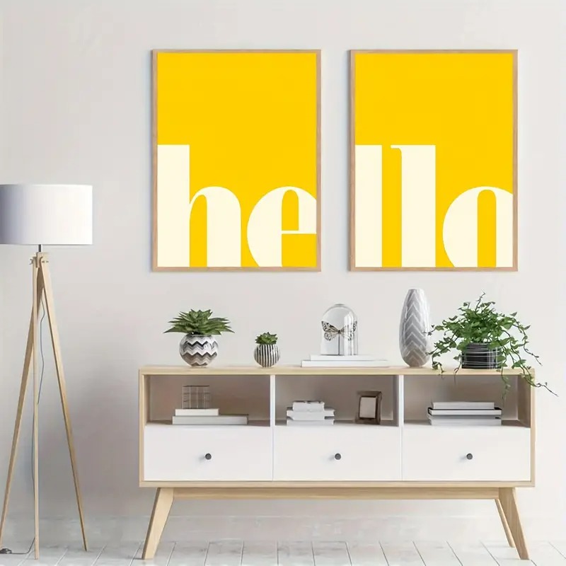 2pcs/set of Yellow Letters Hel – Home Decor Yellow Bewertung und Preis