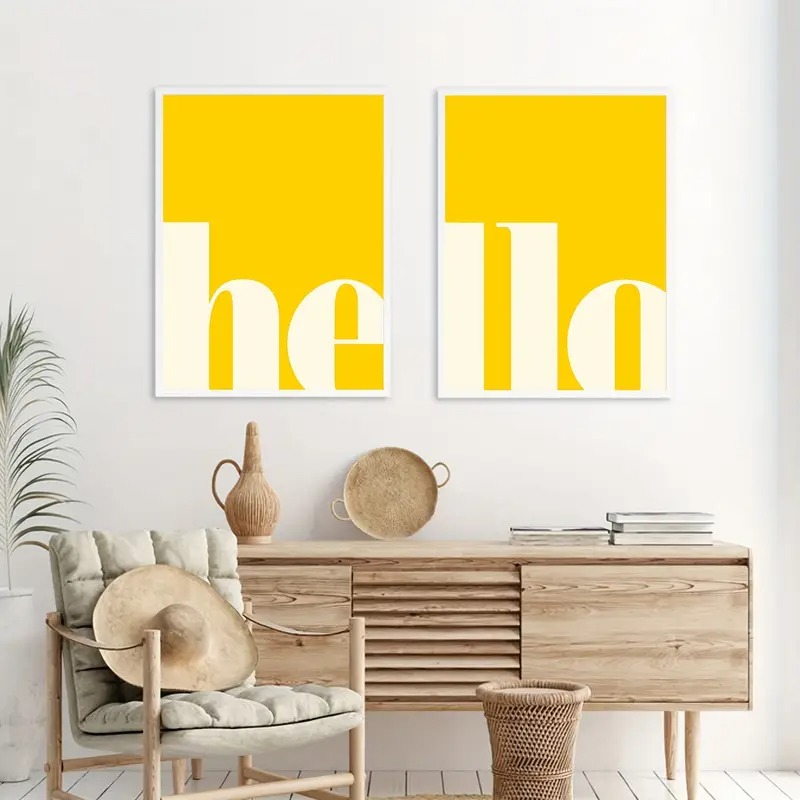 2pcs/set of Yellow Letters Hel – Home Decor Yellow Bewertung und Preis