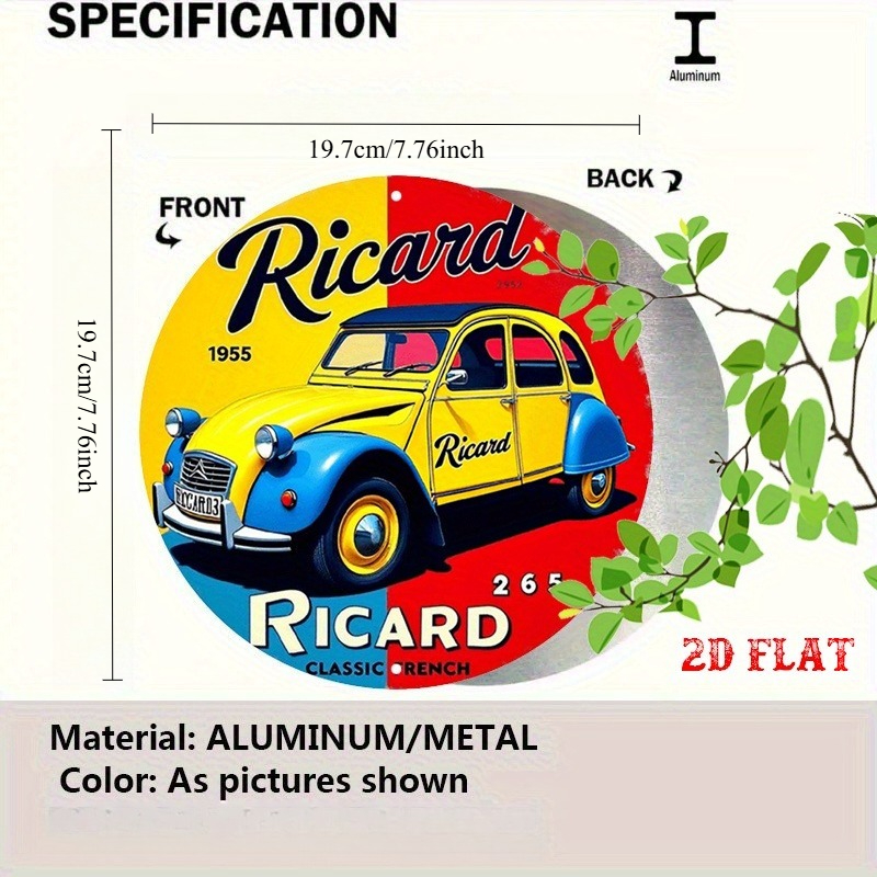 2D Flat,Ricard Vintage Car Met – Home Decor Yellow Bewertung und Preis