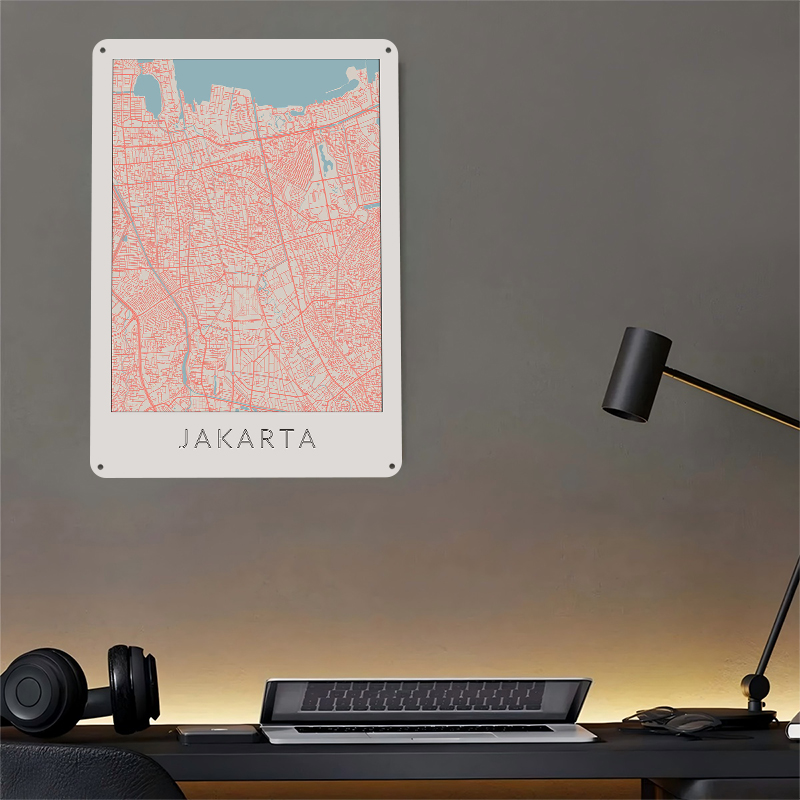 Jakarta Vintage Map Metal Post – Home Decor Jakarta Bewertung und Preis