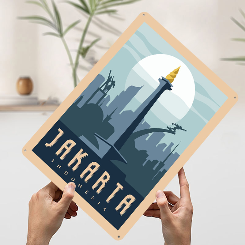 Jakarta Indonesia Travel Metal – Home Decor Jakarta Bewertung und Preis
