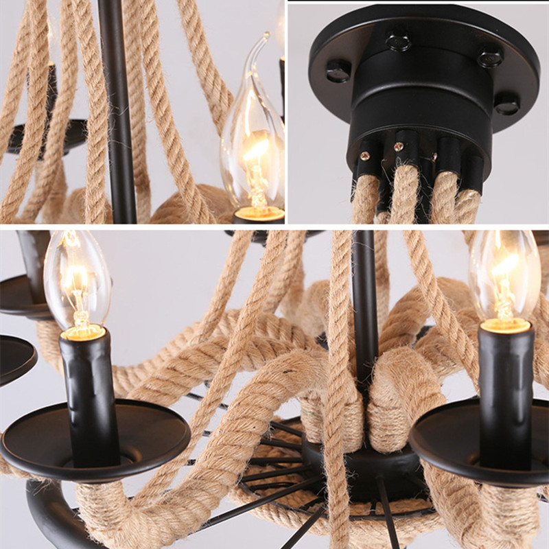 Retro Metal chandelier Hemp Ro – Home Decor On Wheels Bewertung und Preis