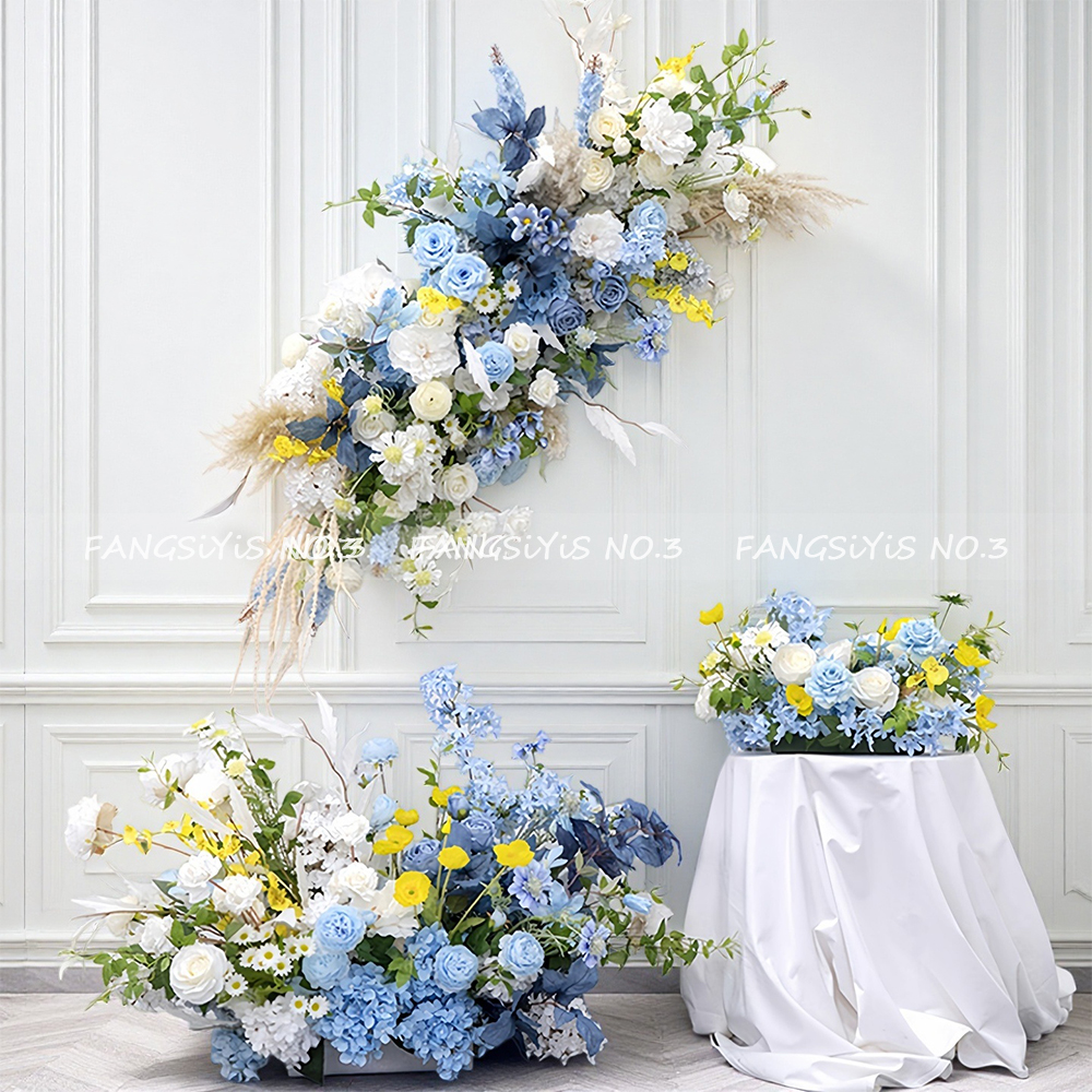 Blue Yellow Rose Peony Floral  – Home Decor Event Bewertung und Preis