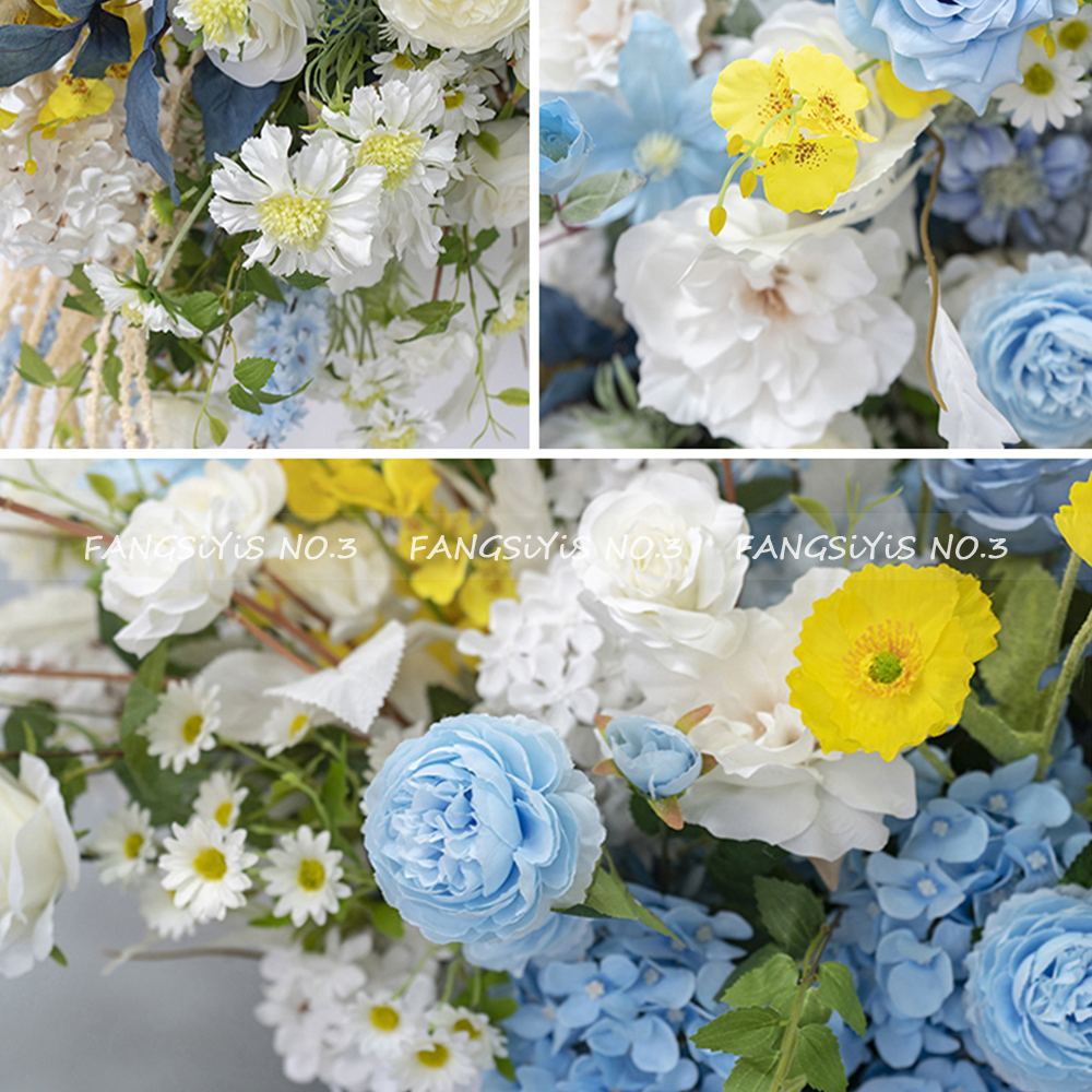 Blue Yellow Rose Peony Floral  – Home Decor Event Bewertung und Preis