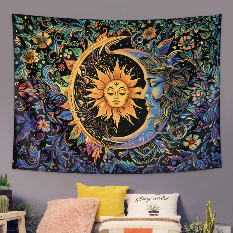Sun and Moon Tapestry, Mystic  – Home Decor Hippie Bewertung und Preis