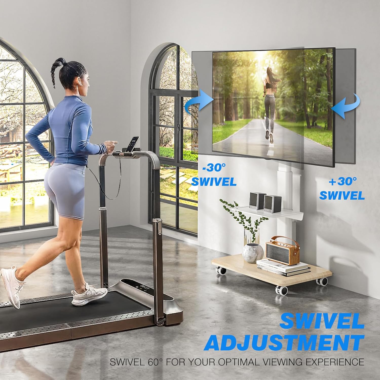 Sleek Rolling TV Stand with Po – Home Decor On Wheels Bewertung und Preis