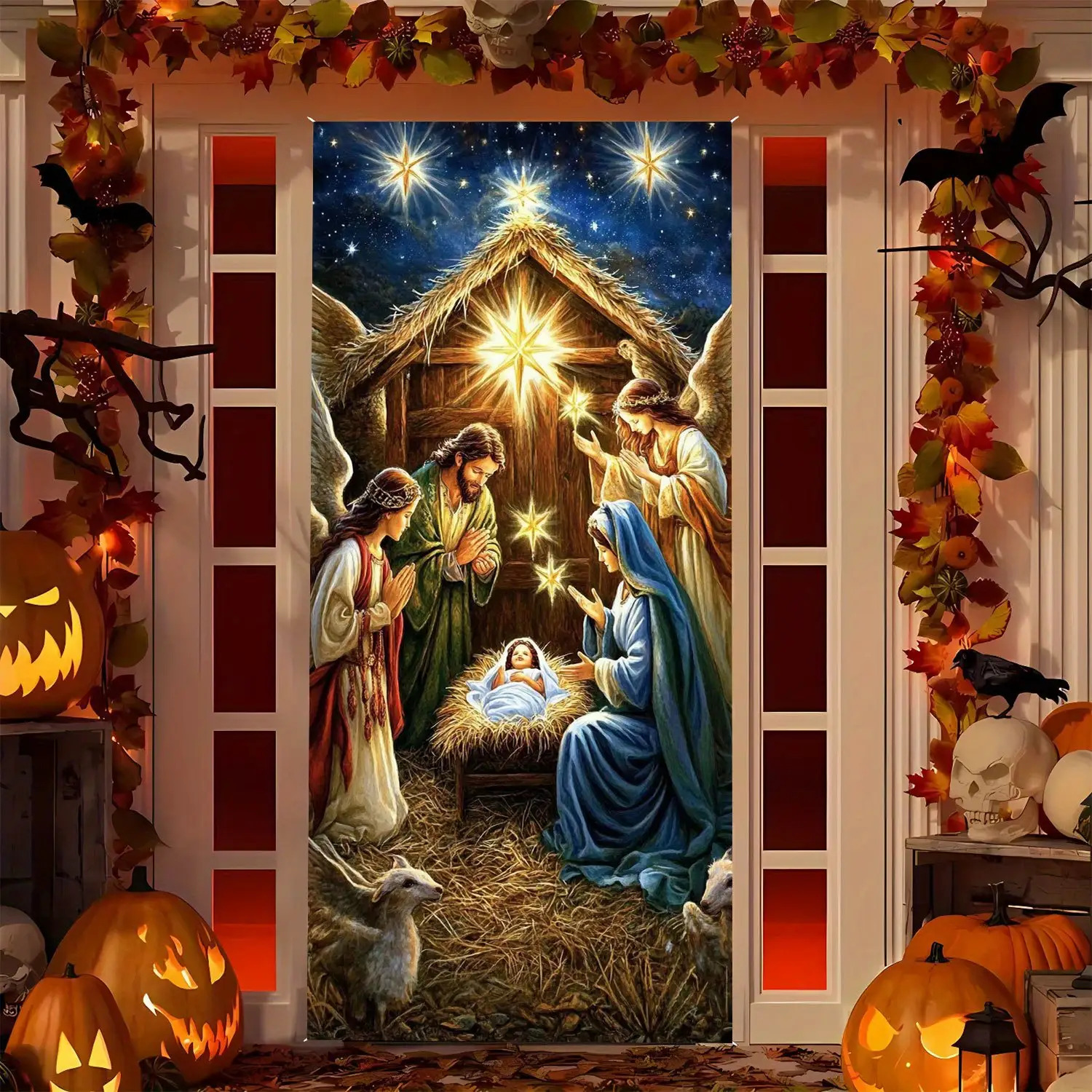 2D flat retro Nativity scene d – Home Decor Event Bewertung und Preis