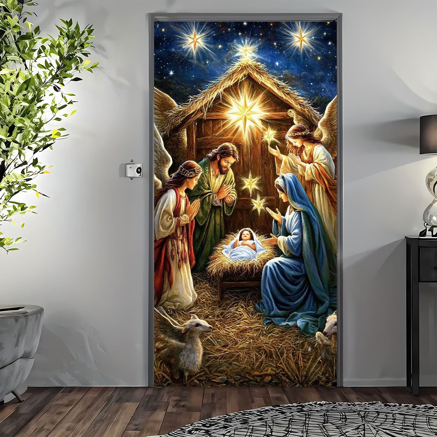 2D flat retro Nativity scene d – Home Decor Event Bewertung und Preis