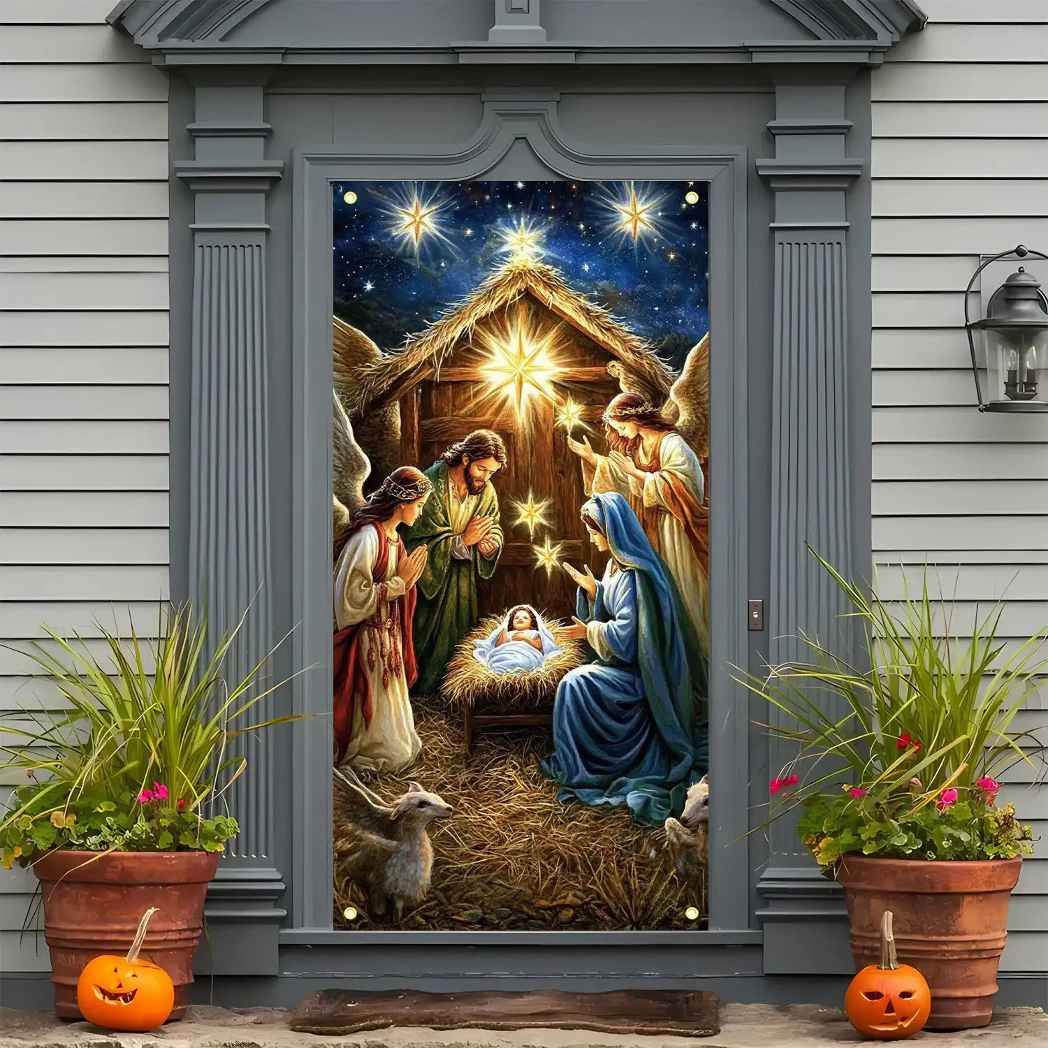 2D flat retro Nativity scene d – Home Decor Event Bewertung und Preis