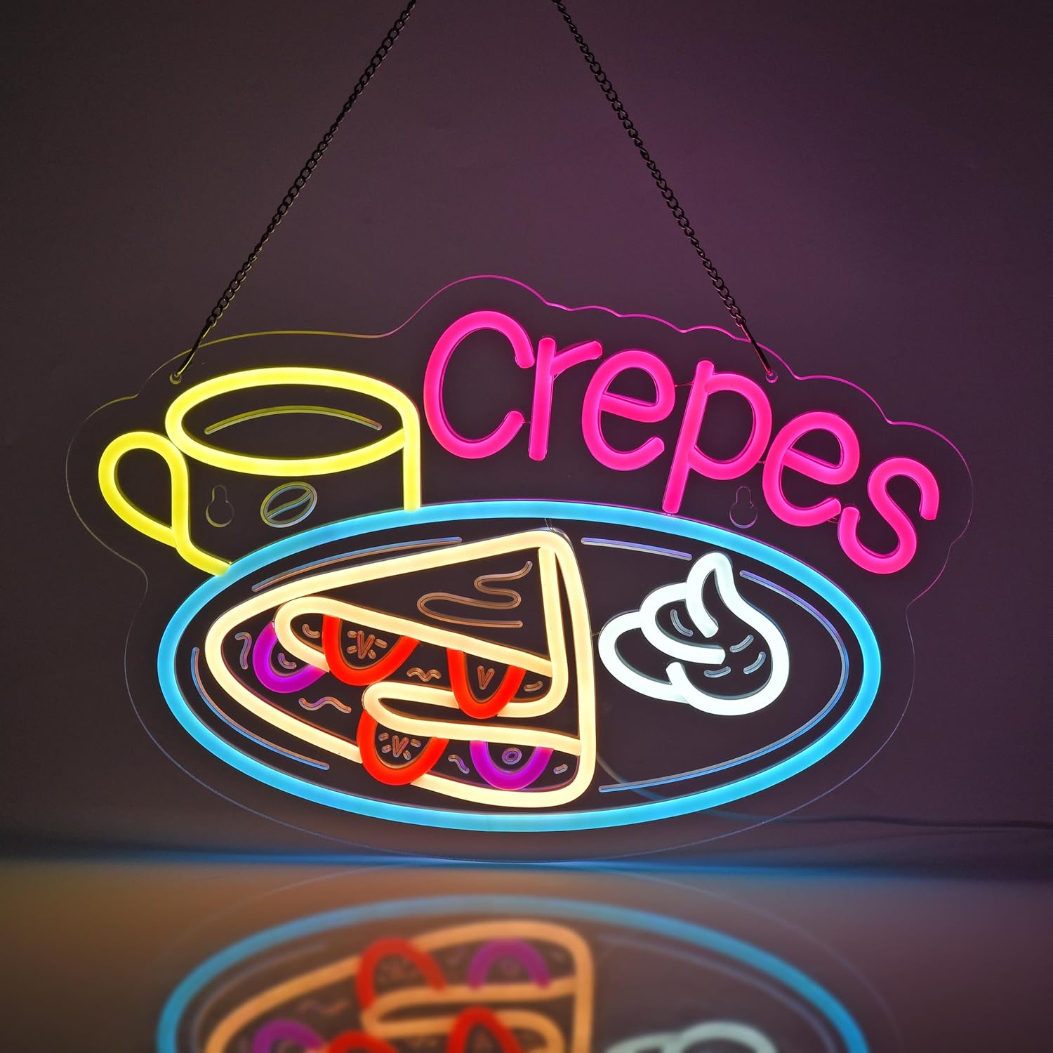 Crepes Neon Sign USB Powered L – Home Decor Nearby Bewertung und Preis