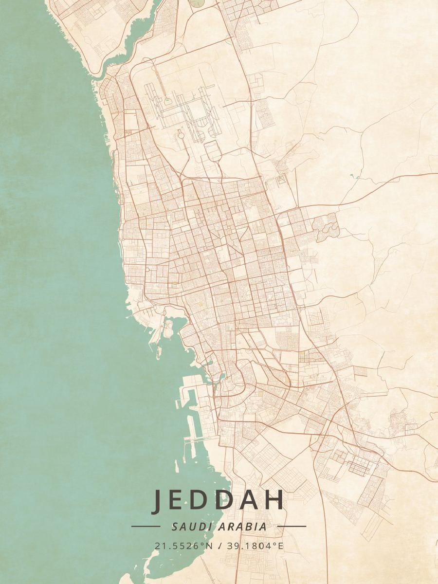 Jeddah Saudi Arabia City Map P – Home Decor Jeddah Bewertung und Preis
