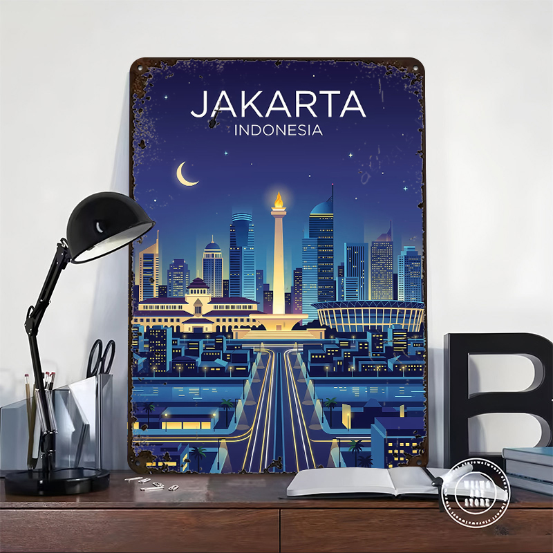 Jakarta Cityscape At Night Met – Home Decor Jakarta Bewertung und Preis