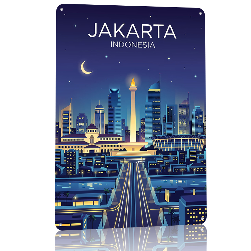Jakarta Cityscape At Night Met – Home Decor Jakarta Bewertung und Preis