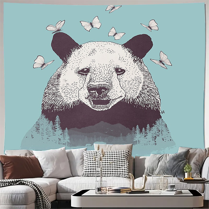 Nature Bear Tapestry Forest Mo – Home Decor Hippie Bewertung und Preis