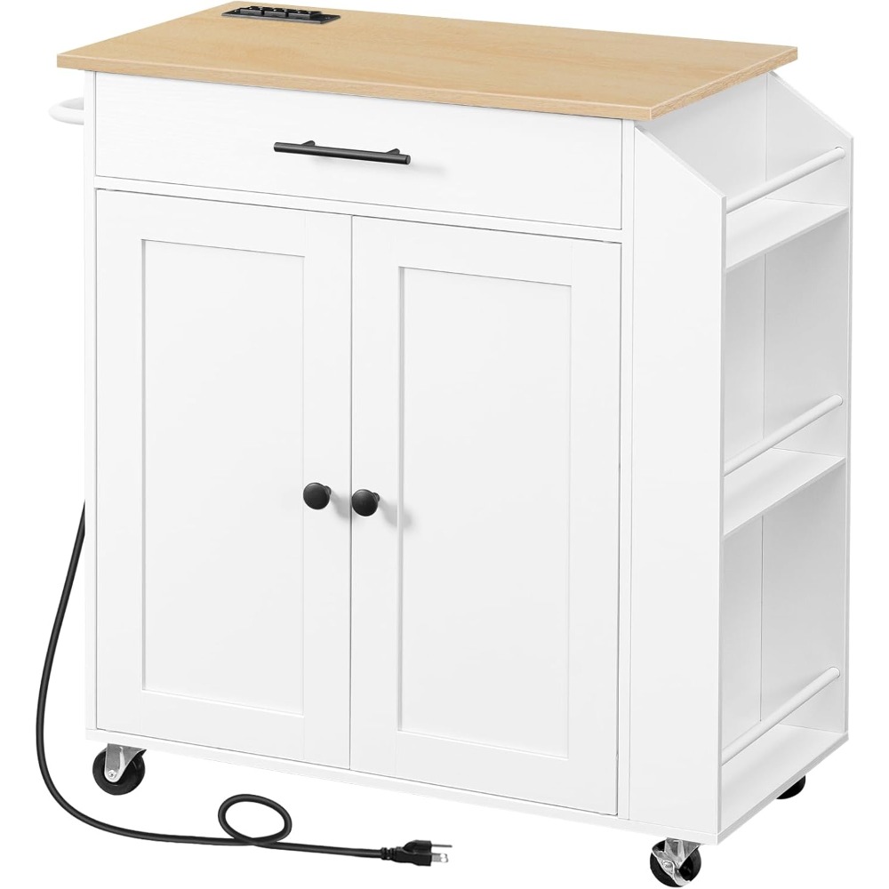 HOOBRO Kitchen Island with Pow – Home Decor On Wheels Bewertung und Preis