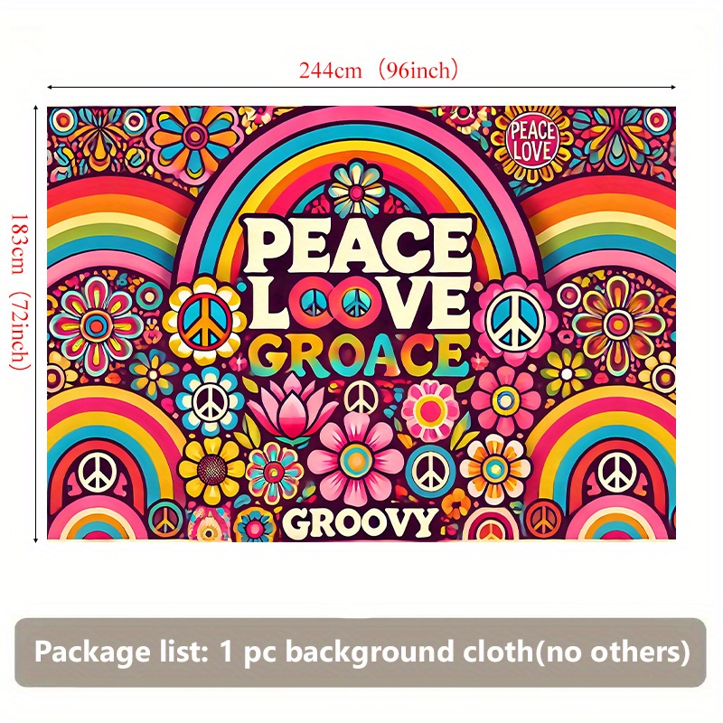 Peace Love Groovy Tapestry 60s – Home Decor Hippie Bewertung und Preis
