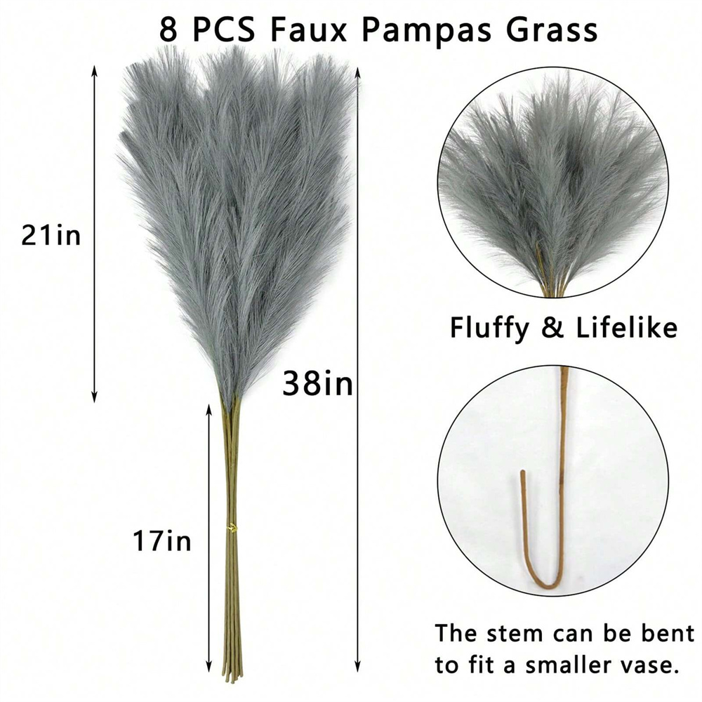 5/10/20pcs Grey Artificial Ree – Pampas Grass Decor Bewertung und Preis