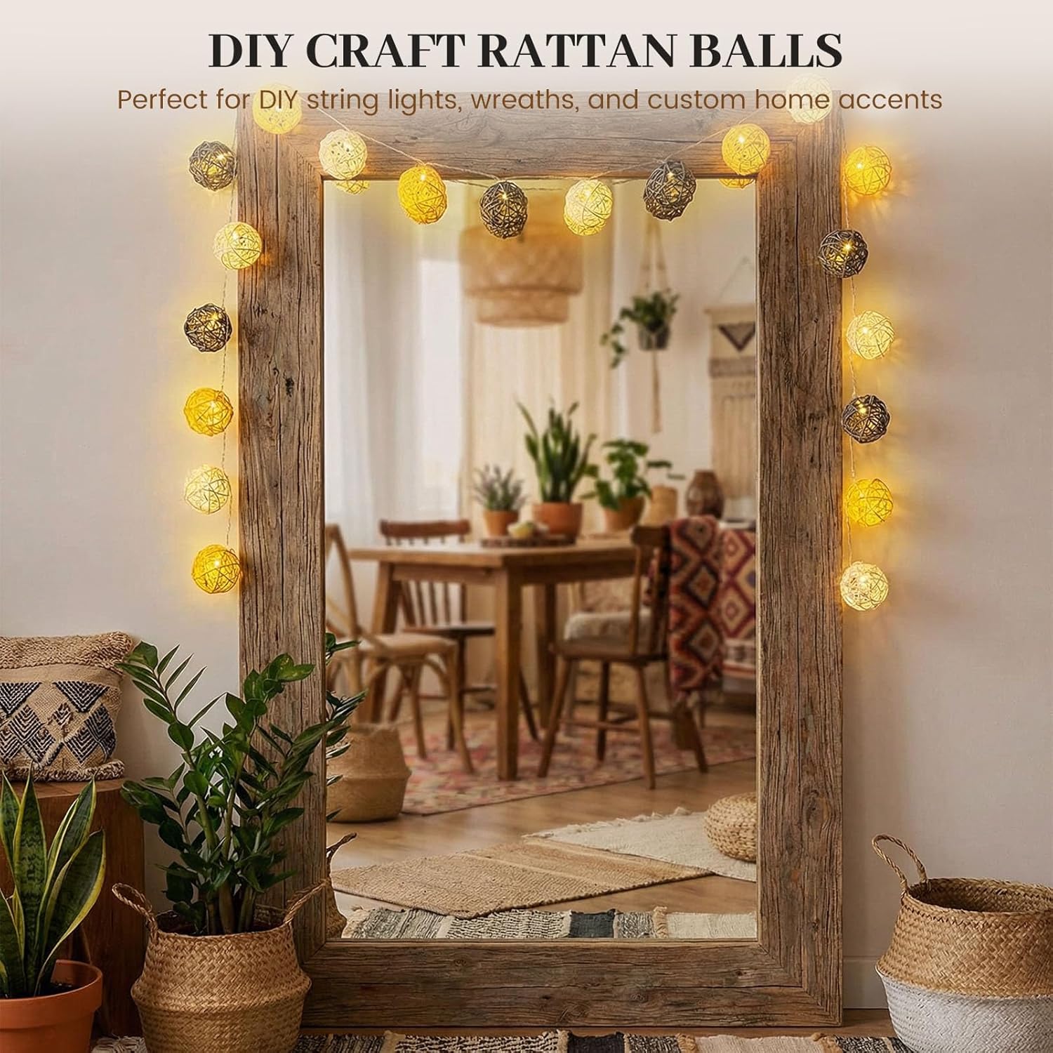 24Pcs Yellow Rattan Balls for  – Home Decor Yellow Bewertung und Preis