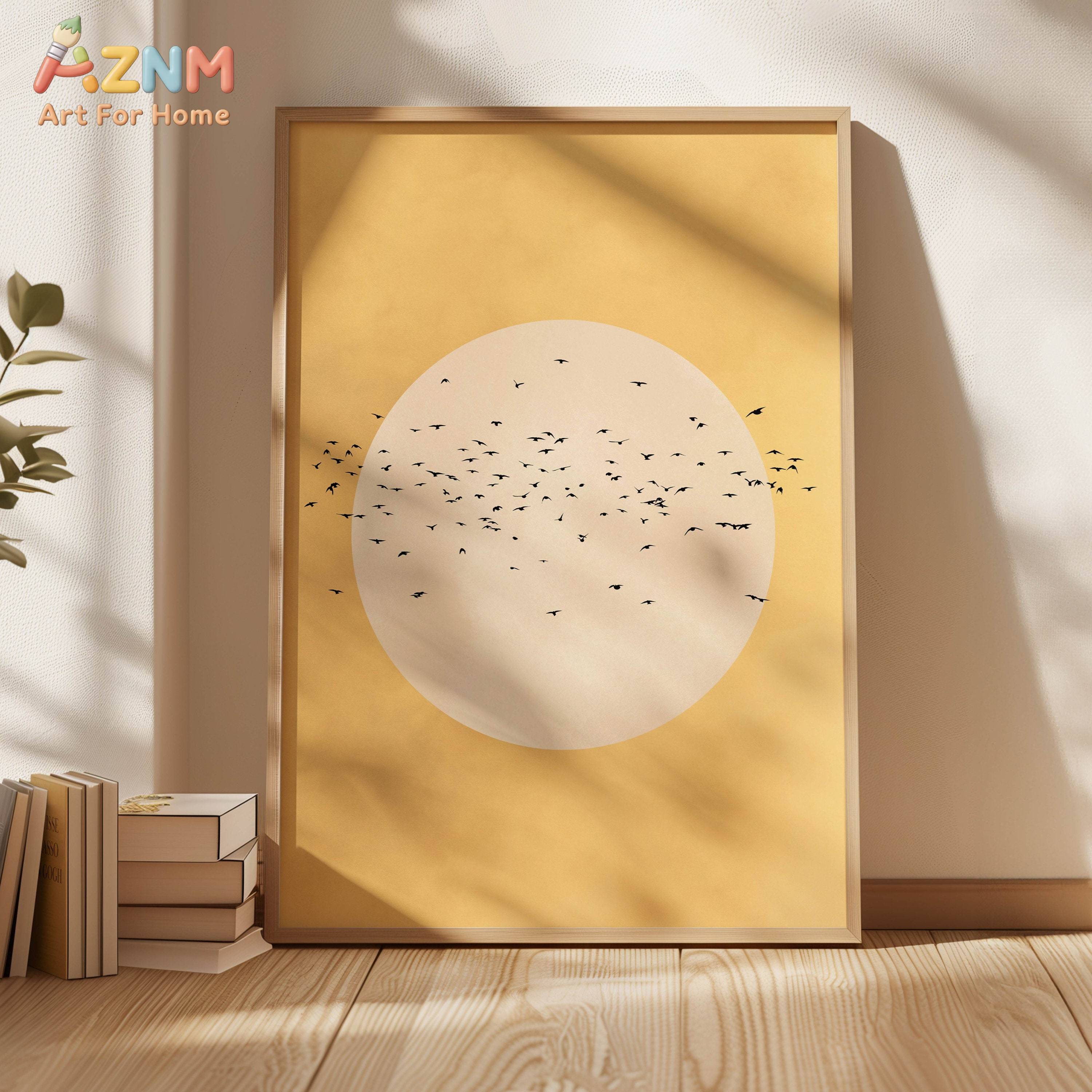 Sage Green Yellow Flock of Bir – Home Decor Yellow Bewertung und Preis