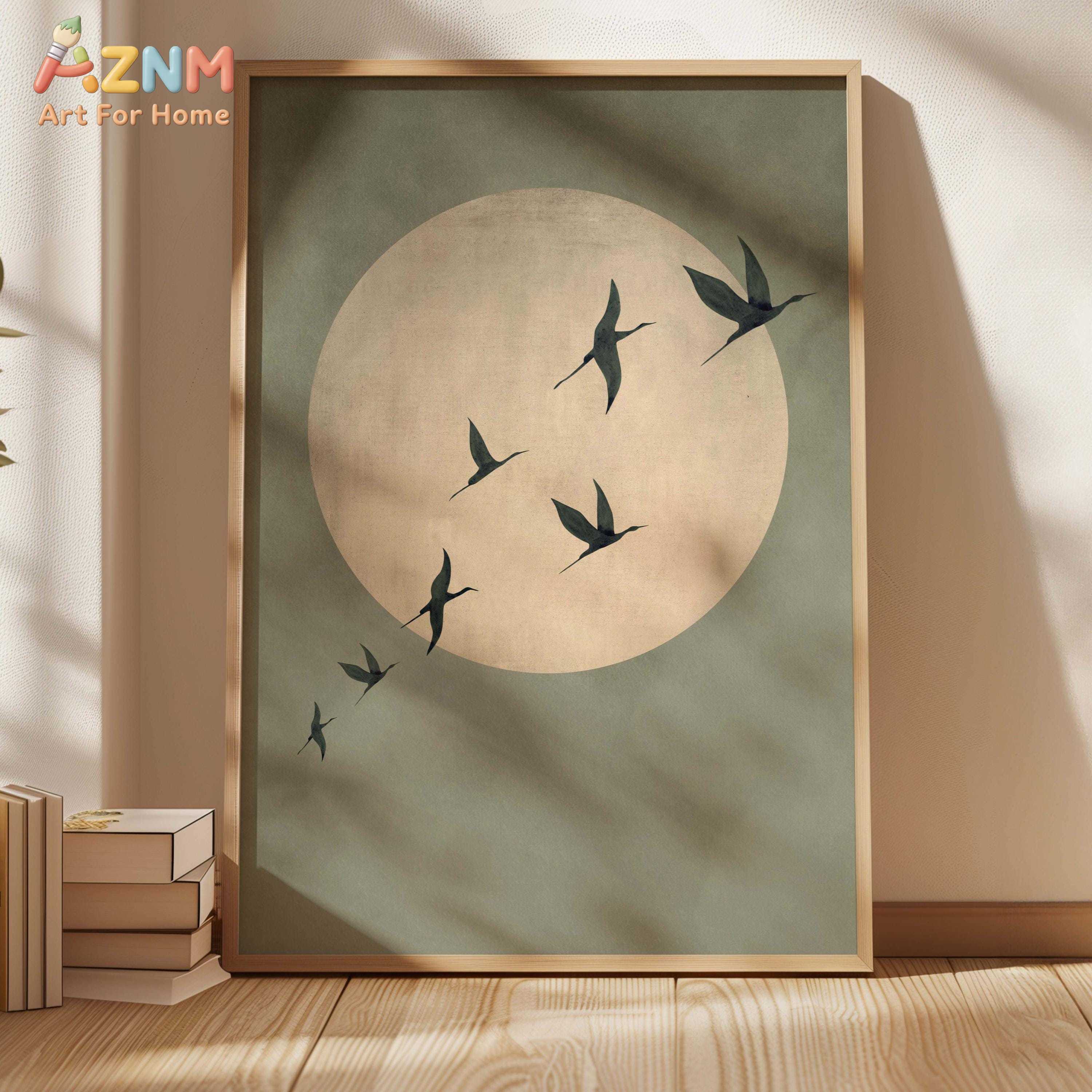 Sage Green Yellow Flock of Bir – Home Decor Yellow Bewertung und Preis