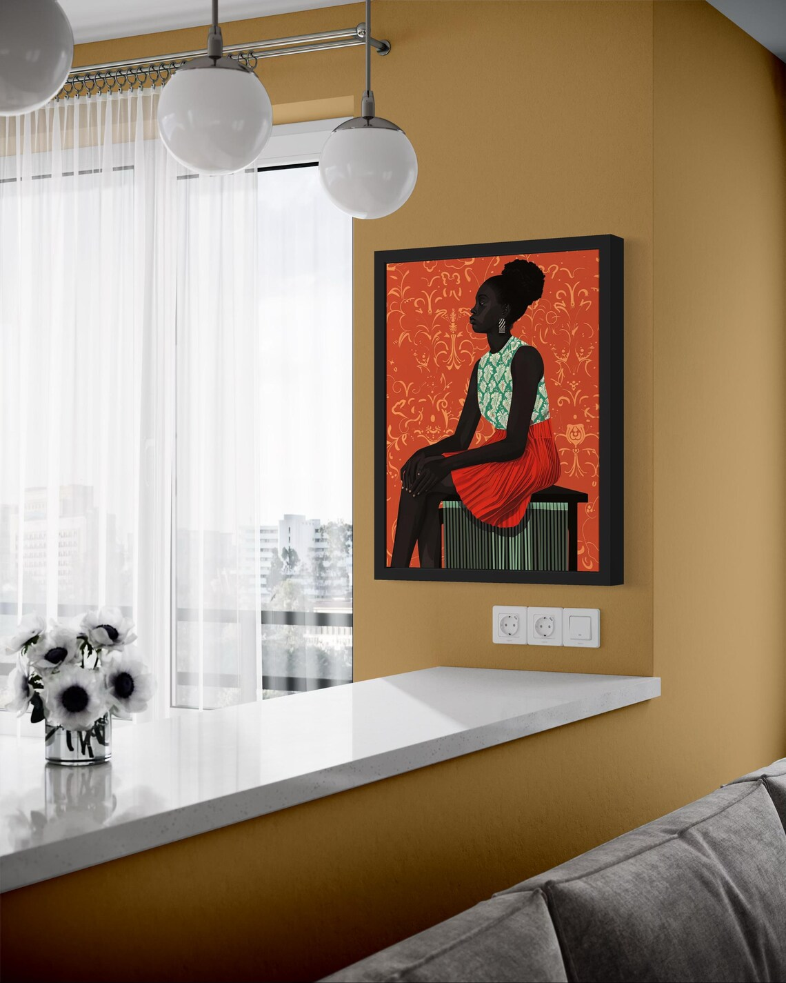 Black Woman Art, Abstract Blac – Geometric Wall Art Bewertung und Preis
