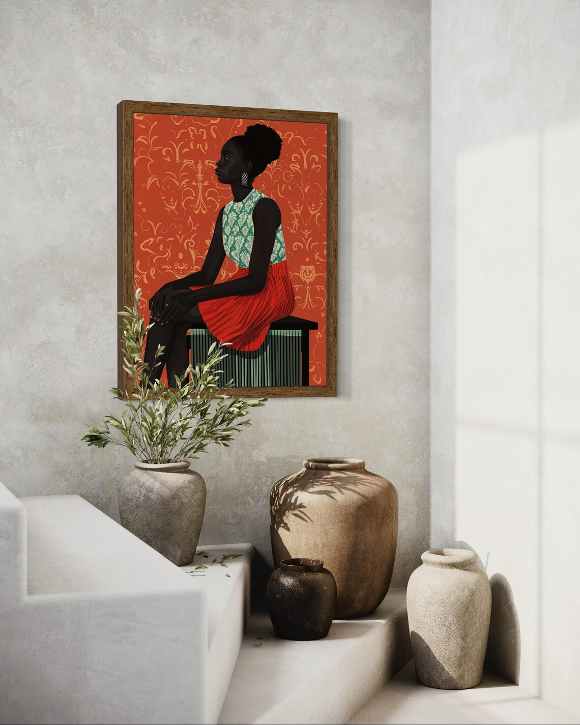 Black Woman Art, Abstract Blac – Geometric Wall Art Bewertung und Preis