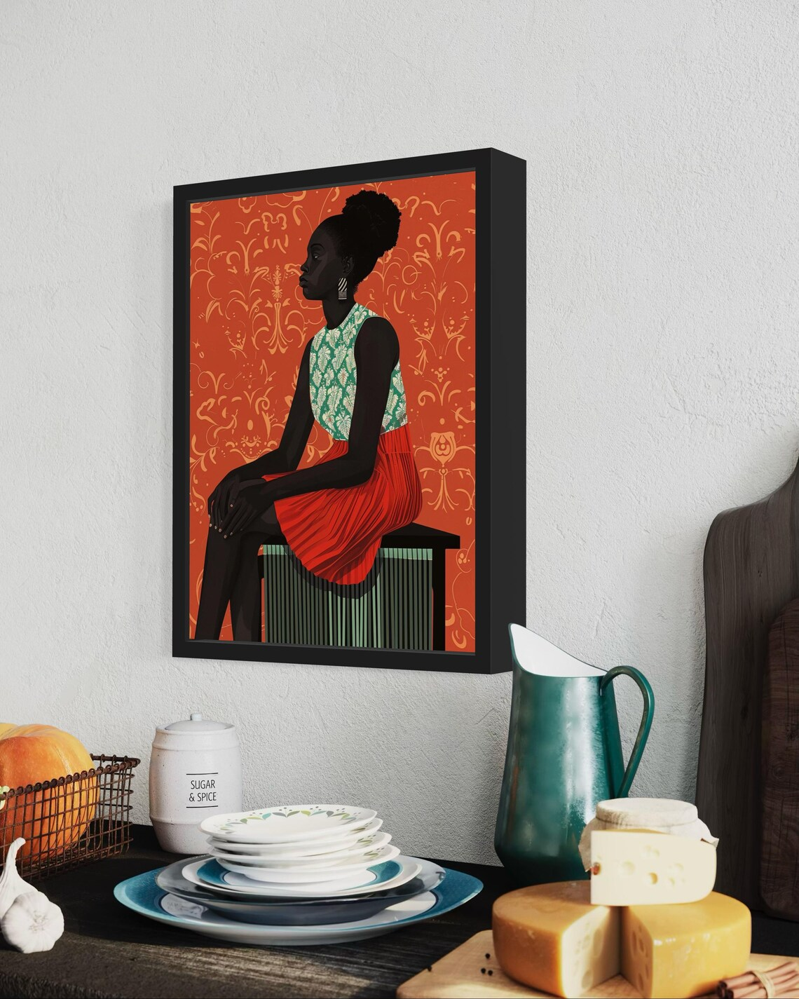 Black Woman Art, Abstract Blac – Geometric Wall Art Bewertung und Preis