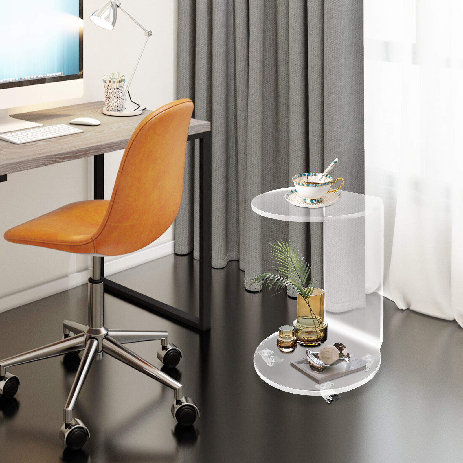 C-Shaped Round Acrylic Side So – Home Decor On Wheels Bewertung und Preis