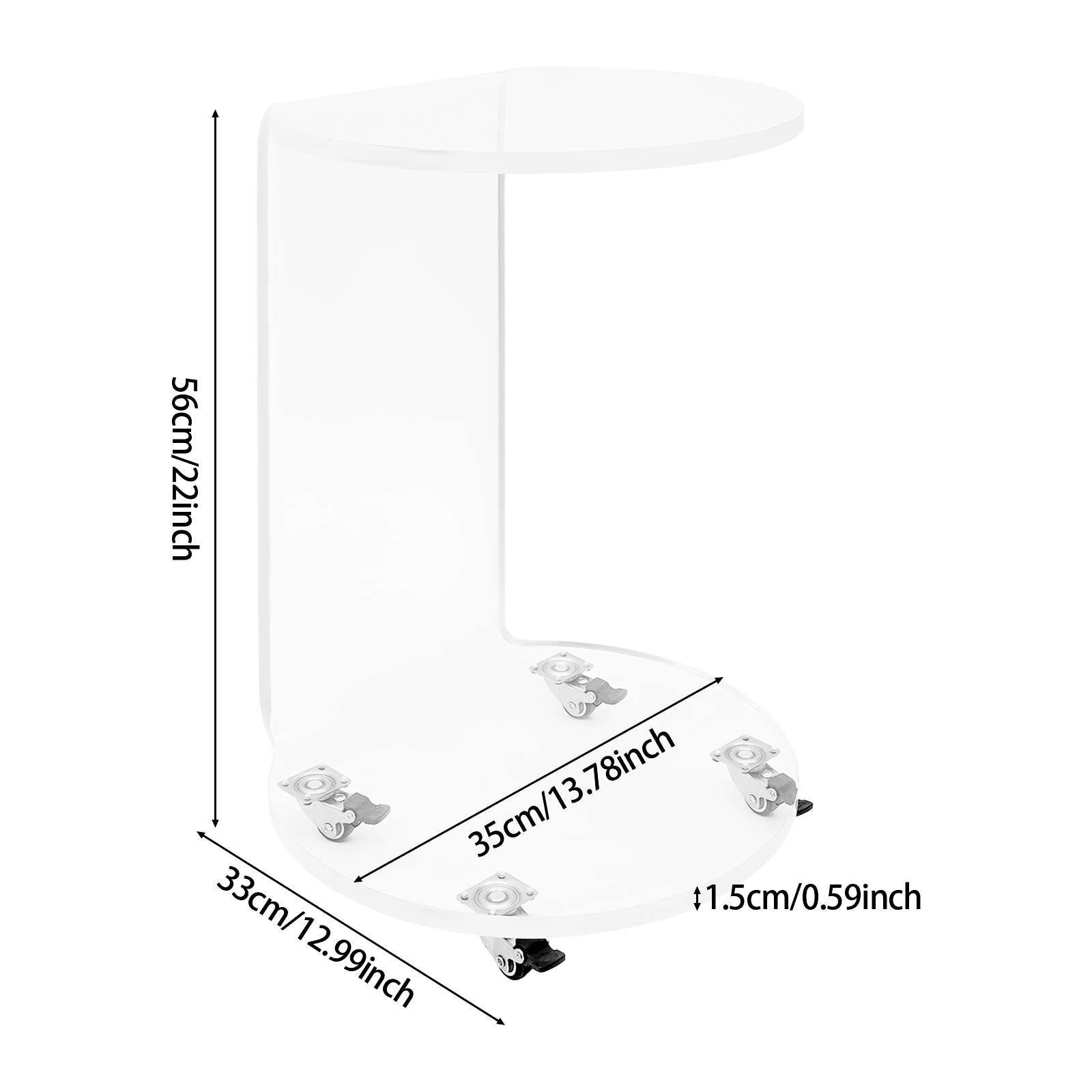 C-Shaped Round Acrylic Side So – Home Decor On Wheels Bewertung und Preis